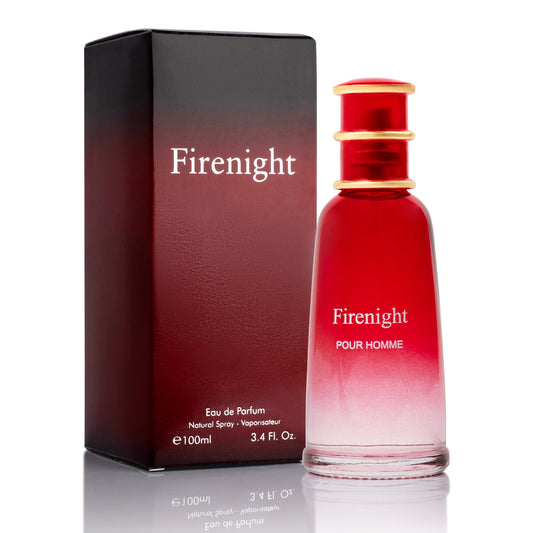 NovoGlow Firenight Pour Homme- Eau De Parfum Spray Perfume, Fragrance For Men- Daywear, Casual Daily Cologne 3.4 Oz Bottle- Ideal EDT Beauty Gift