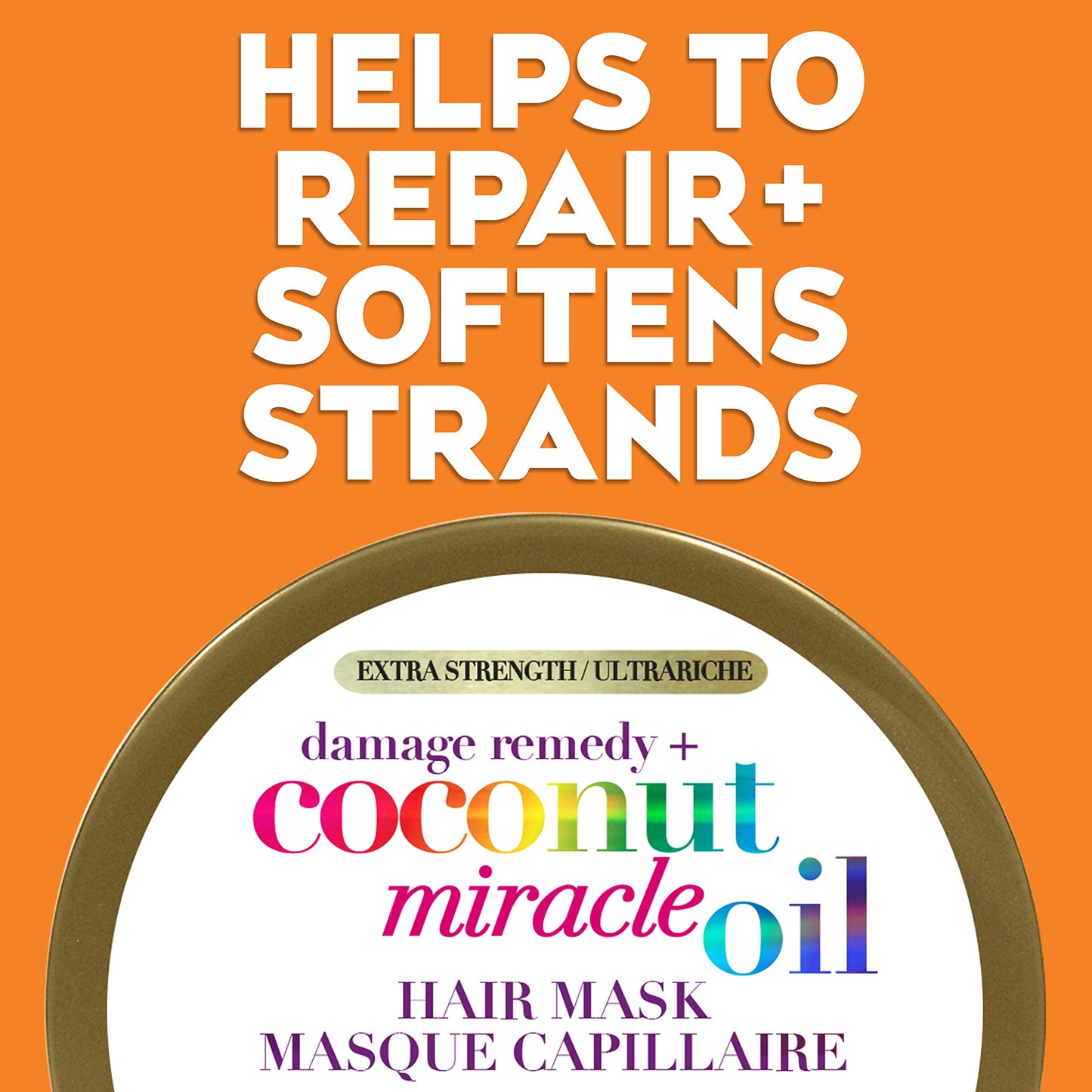 OGX Extra Strength Damage Remedy + Coconut Miracle Oil Hair Mask, Extra Hydrating & Softening Anti-Frizz Treatment to Help Repair Hair, Paraben-Free