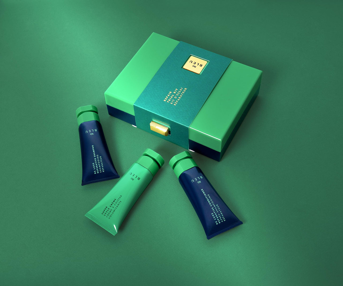 R+Co BLEU Repair + Moisture Trial Set | Limited Edition | Travel Size Shampoo, Conditioner & Repair Mask | Strengthens, Hydrates, and Revives Damaged