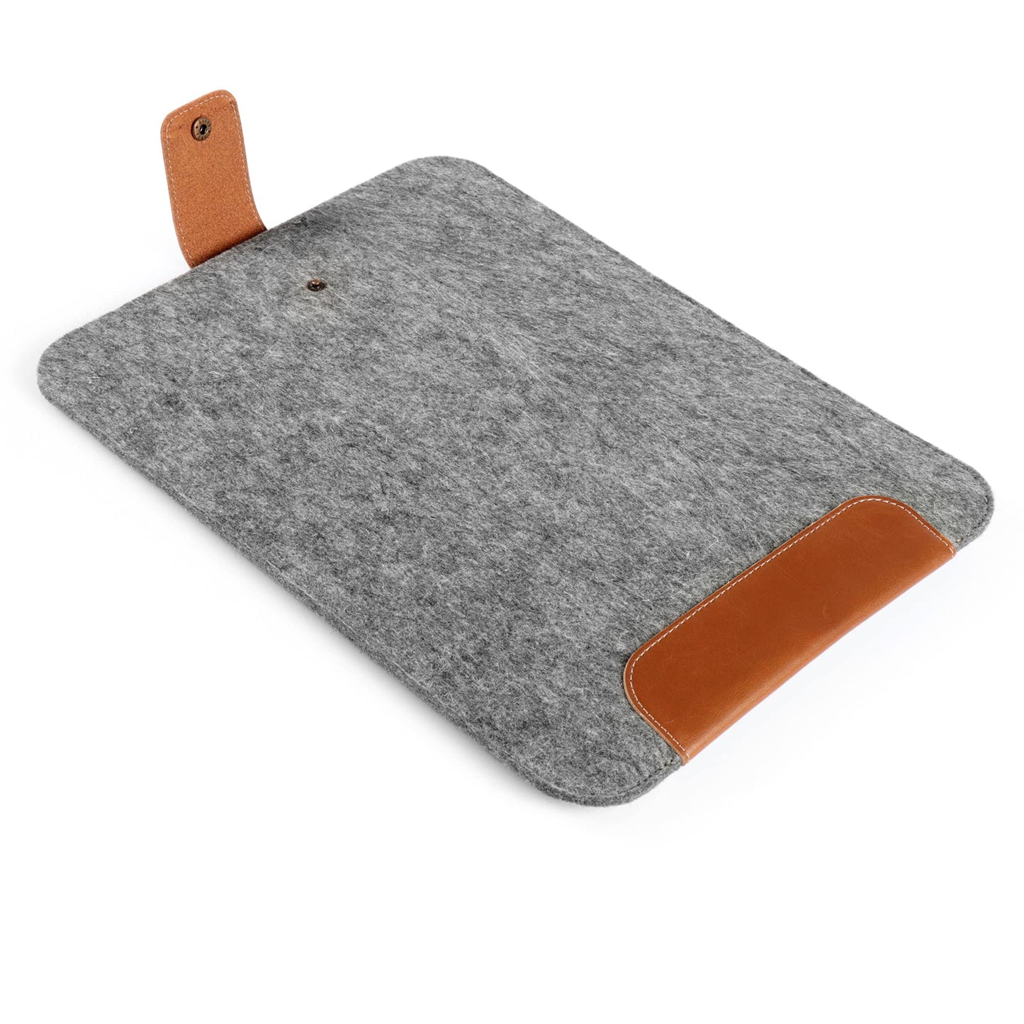MegaGear Genuine Leather Laptop Sleeve Bag, Fleece Lined Zippered Protective Case compatible with 13-14 inch MacBook Pro Air M1 M2 M3 M4, Gray