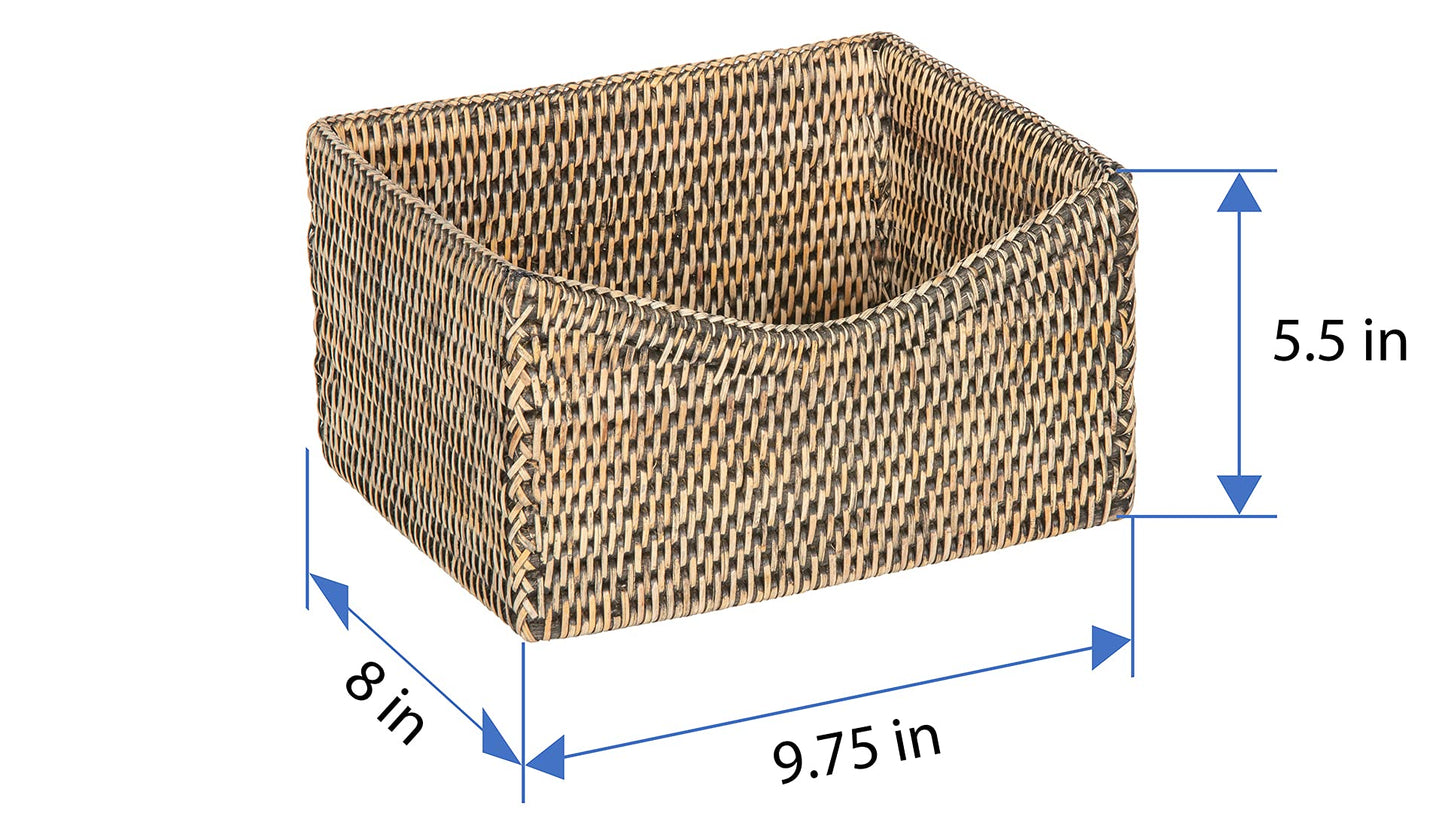 KOUBOO La Jolla Organizing & Shelf Basket, Black-Wash