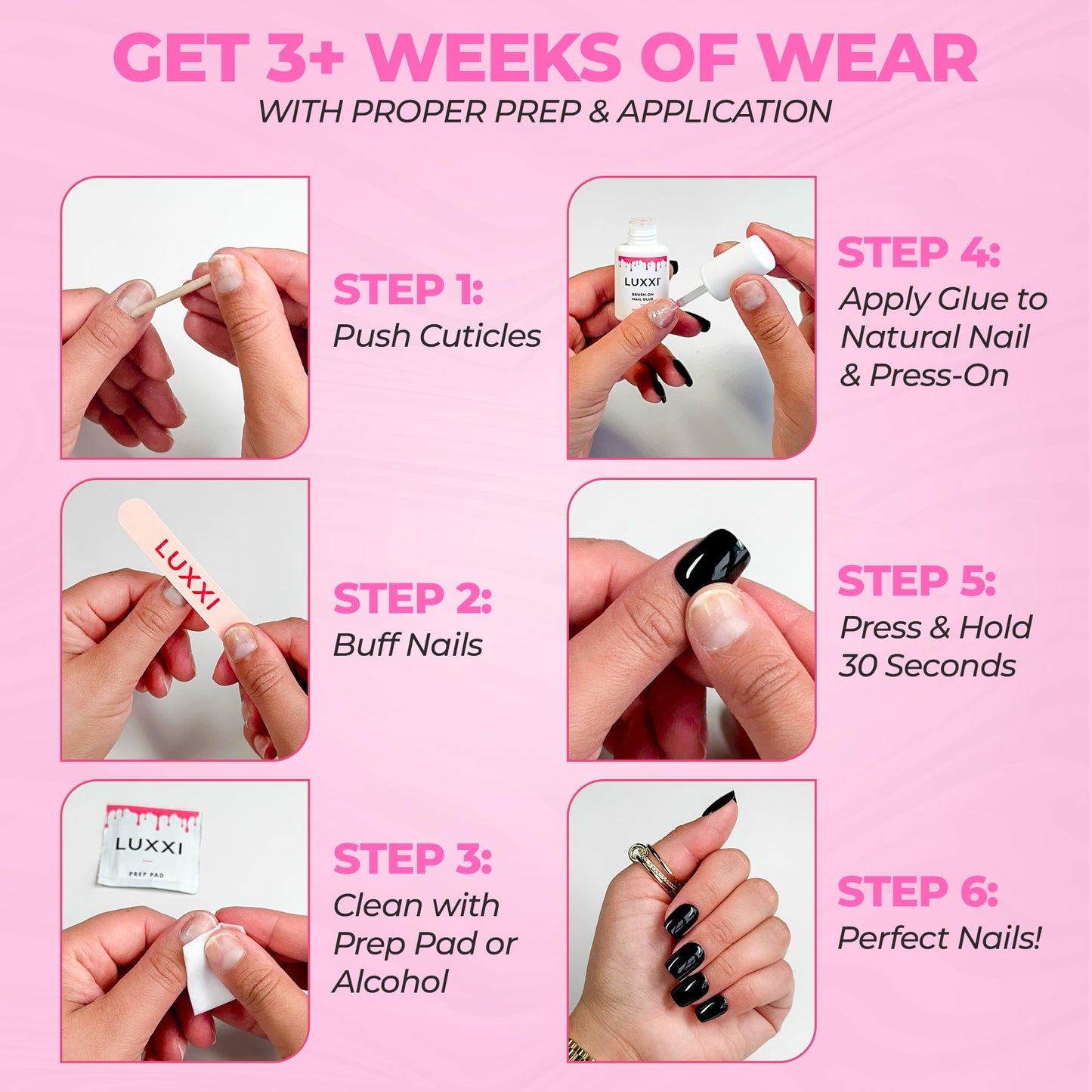 LUXXI Brush On Nail Glue for Press On Nails - Precision Applicator, Quick Air Dry Adhesive for Nail Tips, Artificial & Acrylic, Long Wear Hold, No Uv Beauty and Personal Care LUXXI