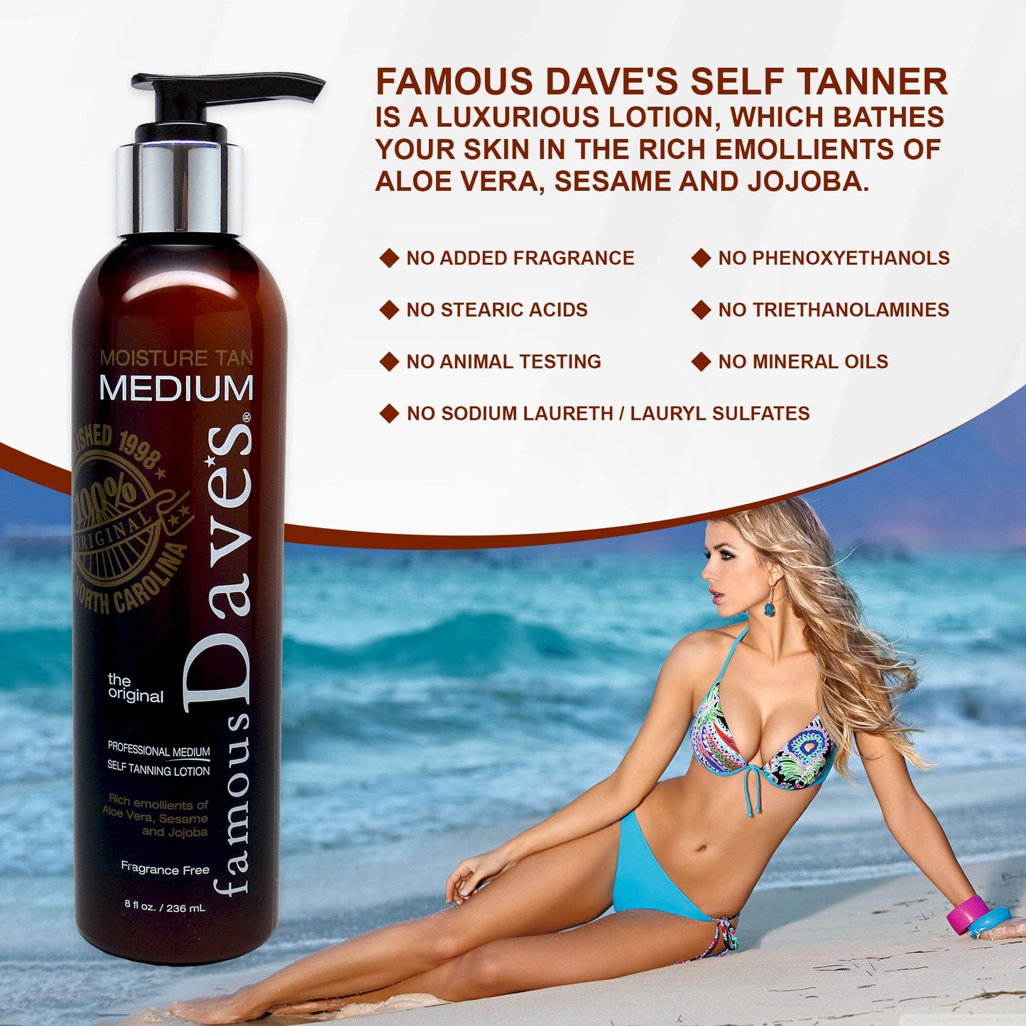 Self Tanner Sunless Tanning Lotion Fair to Medium Skin Tones Sunless Cream Streak-Free Moisturizing Self Tanning with 8 fl oz. Natural Quick-Drying