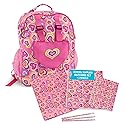 Emily Rose Kids Daypack Overnight Backpack 18-inch Doll Travel Carrier Includes Carry Pouch for Baby Dolls/Stuffed Animals | Little Girls Back Pack for School and Sleepovers (Playful Hearts)