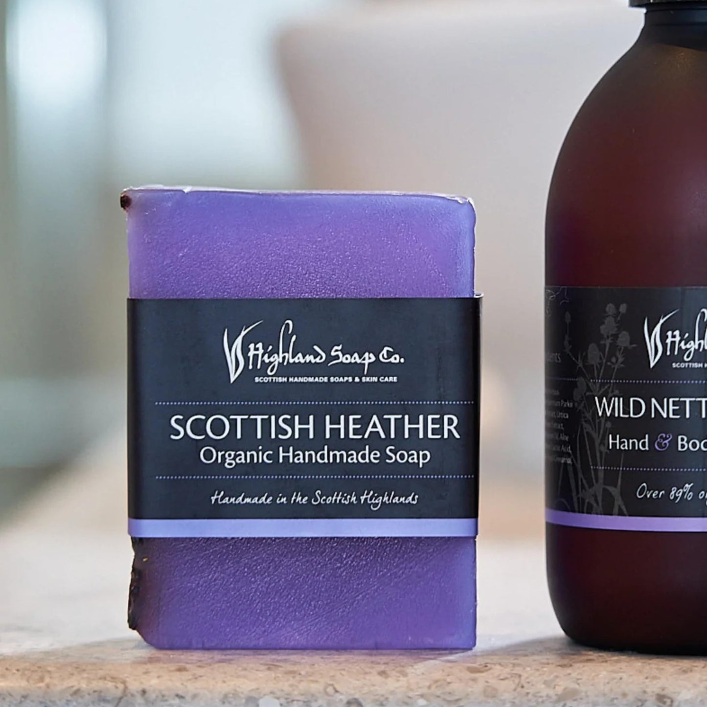 The Highland Soap Company, Handmade Scottish Organic Vegetable Oil Glycerin Soap Bar, Scottish Heather, 5.3oz (Pack of 1)