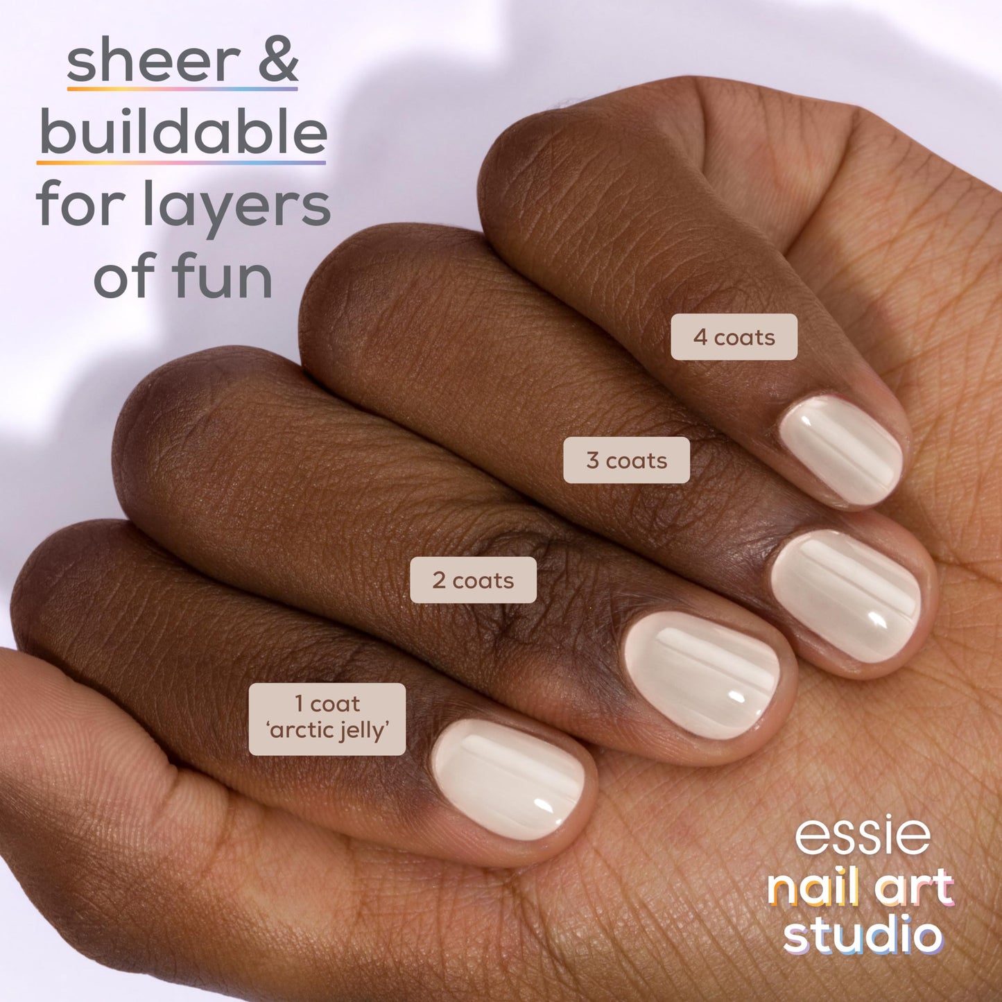 essie Nail Art Studio Jelly Gloss Polish, Vegan, Sheer White Nail Polish, Arctic Jelly, 0.46 Fl Oz Beauty & Personal Care essie