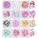 Ownest 12 Colors Holographic Chunky Glitter Gel Set, Christmas Party Makeup Face Body Eye Lips Hair Nail Cosmetic Festival Chunky Glitter Eyeshadow