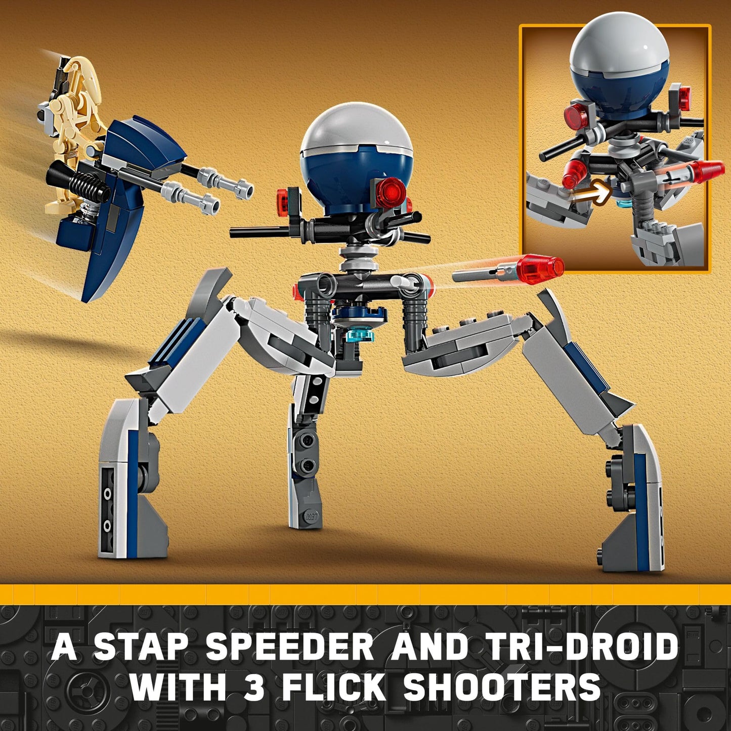LEGO Star Wars Clone Trooper & Battle Droid Battle Pack 75372, Buildable Speeder Bike, Tri-Droid & Post, Gift for Kids Ages 7+