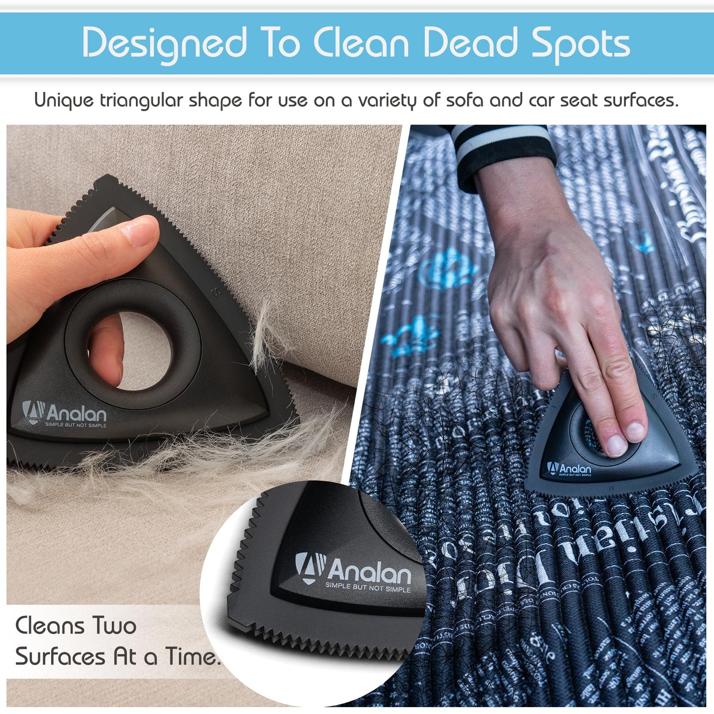 Analan Mini Pet Hair Remover for Car Detailing – Triangle Design Removes Dog Hair from Car Interior, Carpet, Couch, Furniture, Lint – Jet Black          Ask ChatGPT
