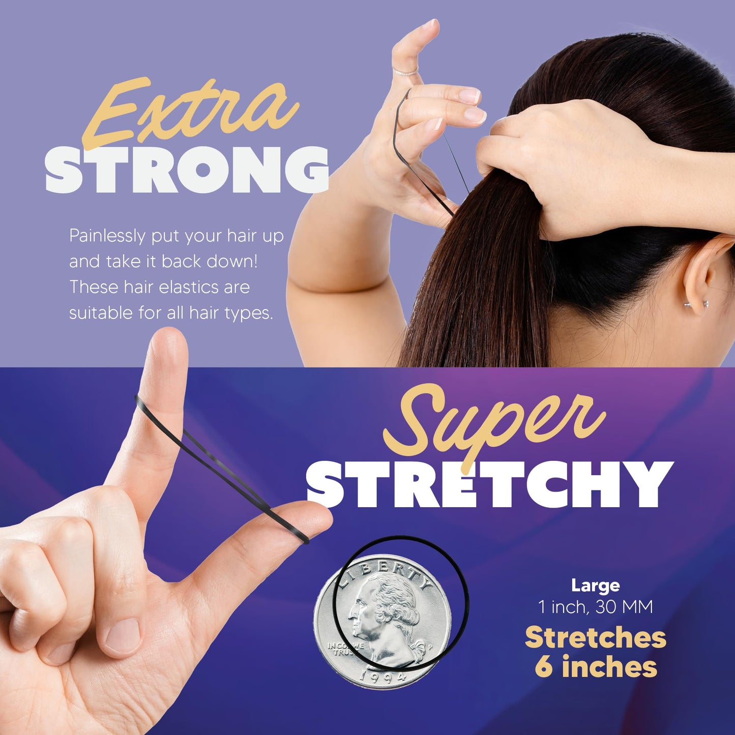 Gumi 3/4 Inch Small Clear Hair Elastics-2Pack Ouchless No Damage Elastic Hair Bands - Mini Snag Free Rubber Bands for Hair Bun Ponytail, Tiny Ultra Beauty and Personal Care Gumi good