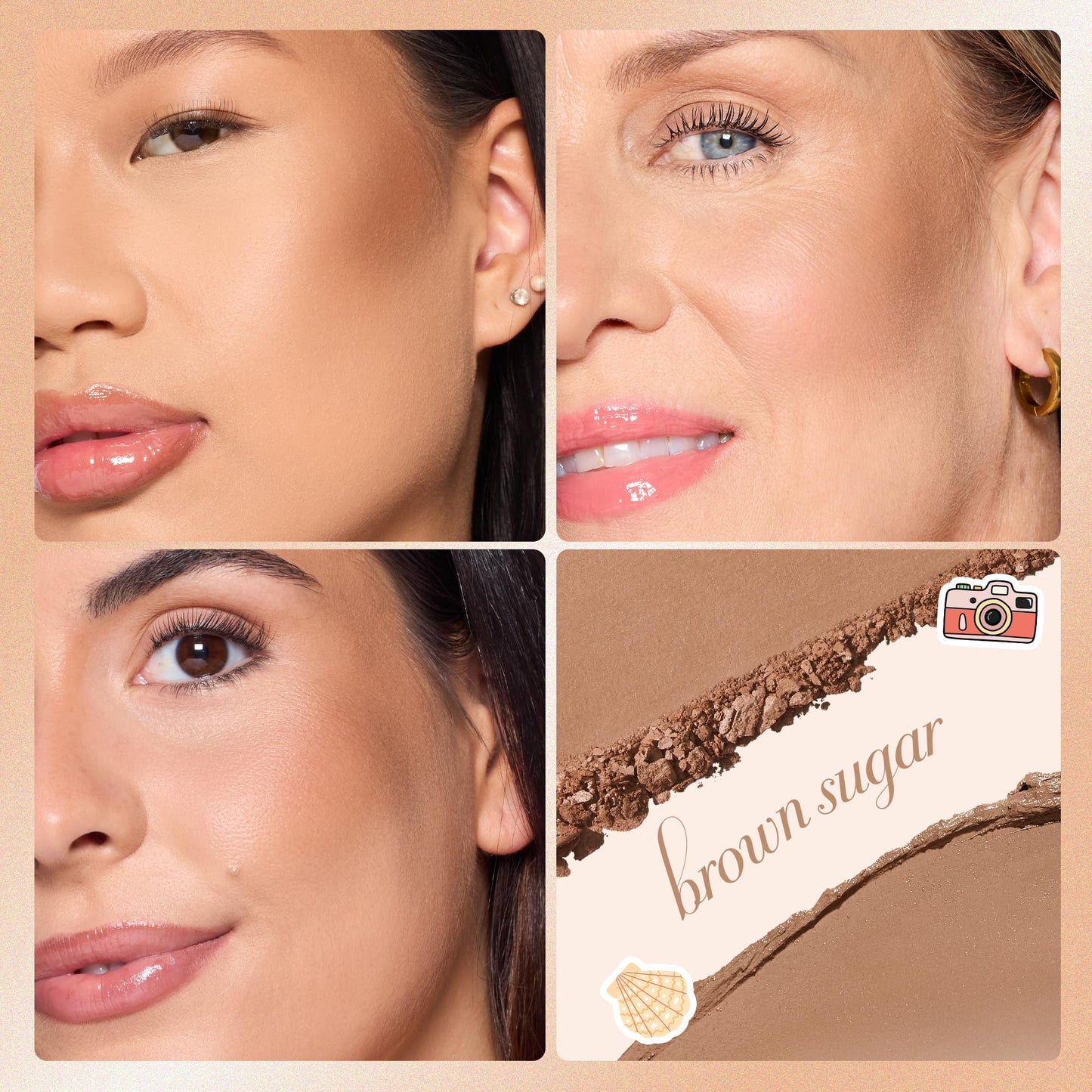tarte macaron sculpt & bronze duo - 2-in-1 Cream + Baked Powder Bronzer, Contour Powder Face Makeup, Peptides and Hyaluronic Acid Hydrates & Plumps