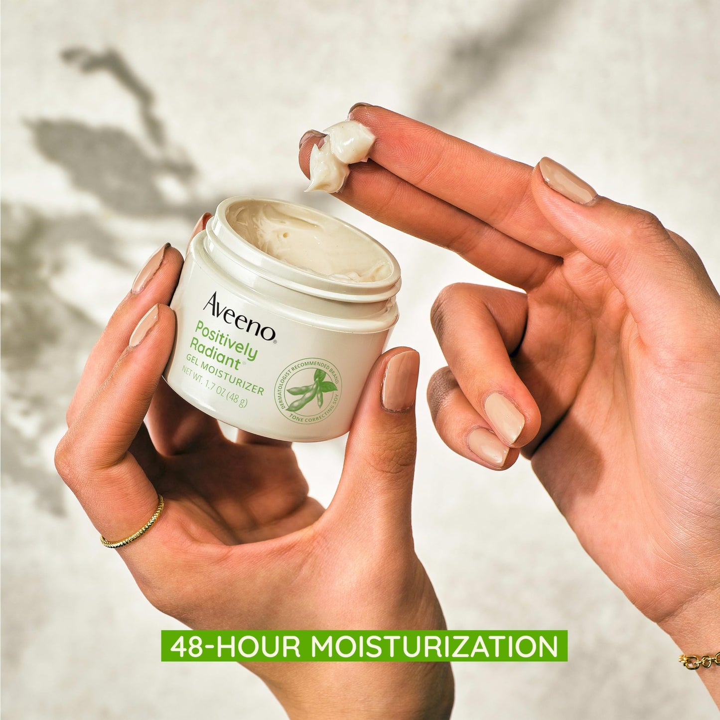 Aveeno Positively Radiant Daily Gel Facial Moisturizer with Hyaluronic Acid & Tone-Correcting Soy, Hydrating & Brightening Gel Face Cream Evens Skin