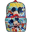 Ruz Mickey Mouse 16" Backpack With Detachable Lunch Box Blue-Red