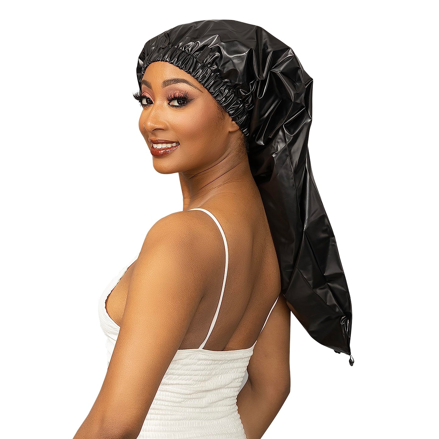 Esha Girl - Shower Cap for Extra Long Hair, Braids, Locs, Twists - Waterproof - Snug Fit Guarantees No Leaks - Easy Button Up (Light Blue, Long (22.3" Beauty and Personal Care Esha