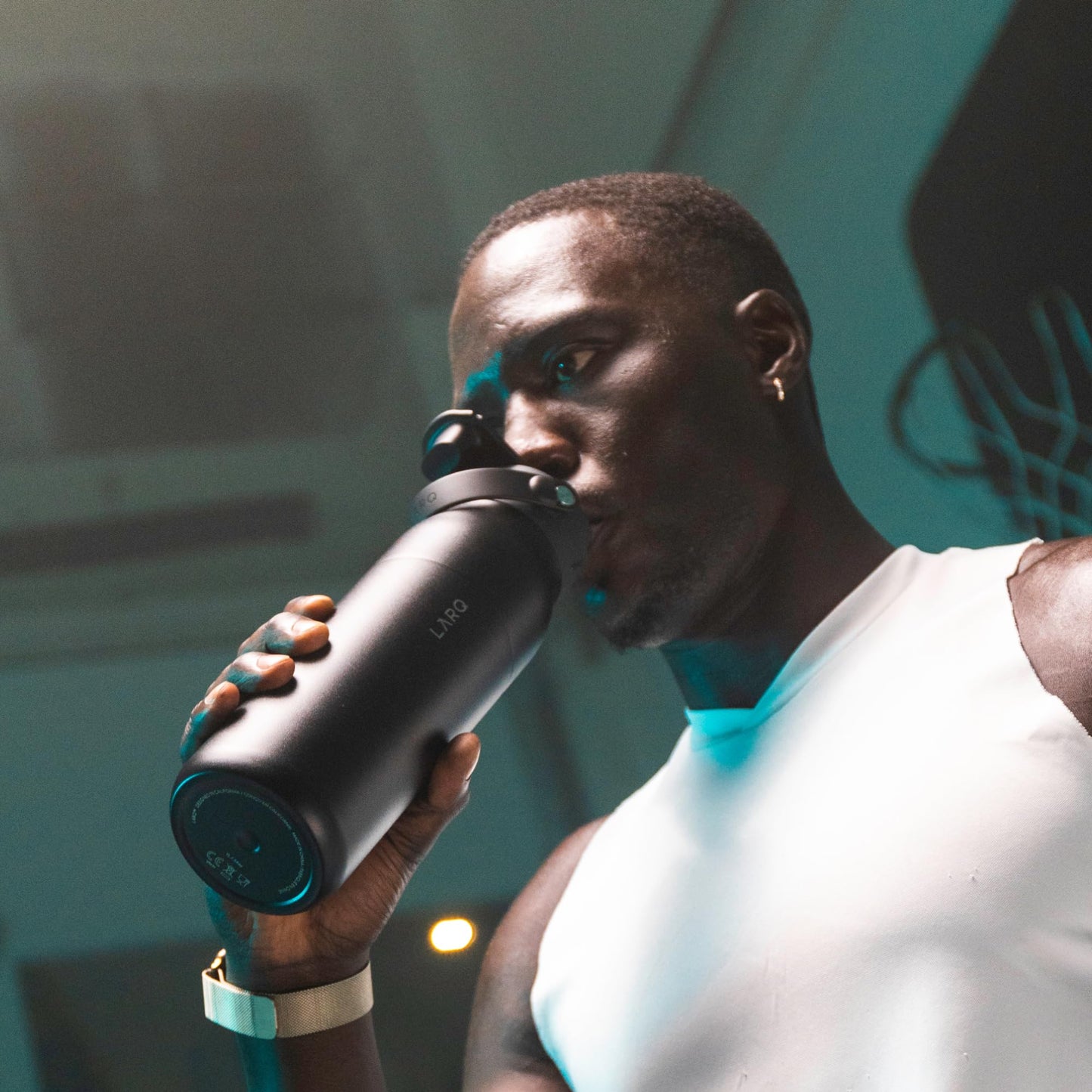 LARQ Bottle Swig Top 34oz - Insulated Stainless Steel Water Bottle With Built-In Silicone Handle | BPA Free | Reusable Water Bottle for Sports, Gym