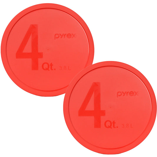 Pyrex 326-PC 4qt Red Food Storage Replacement Lid (2-Pack) - Made in USA