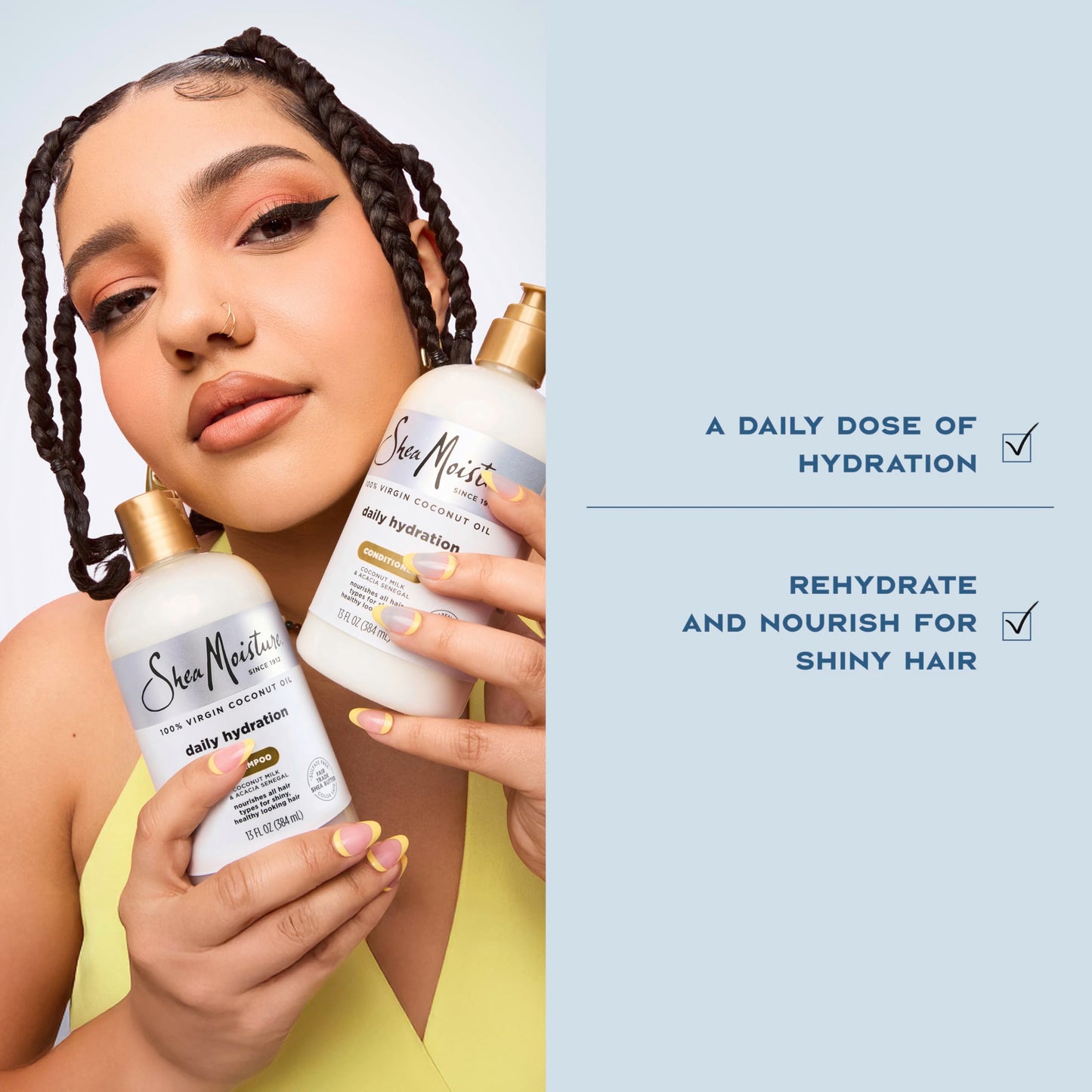 Shea Moisture Daily Hydration Shampoo Virgin Coconut Oil for All Hair Types Sulfate-Free 13 oz Beauty and Personal Care Shea Moisture