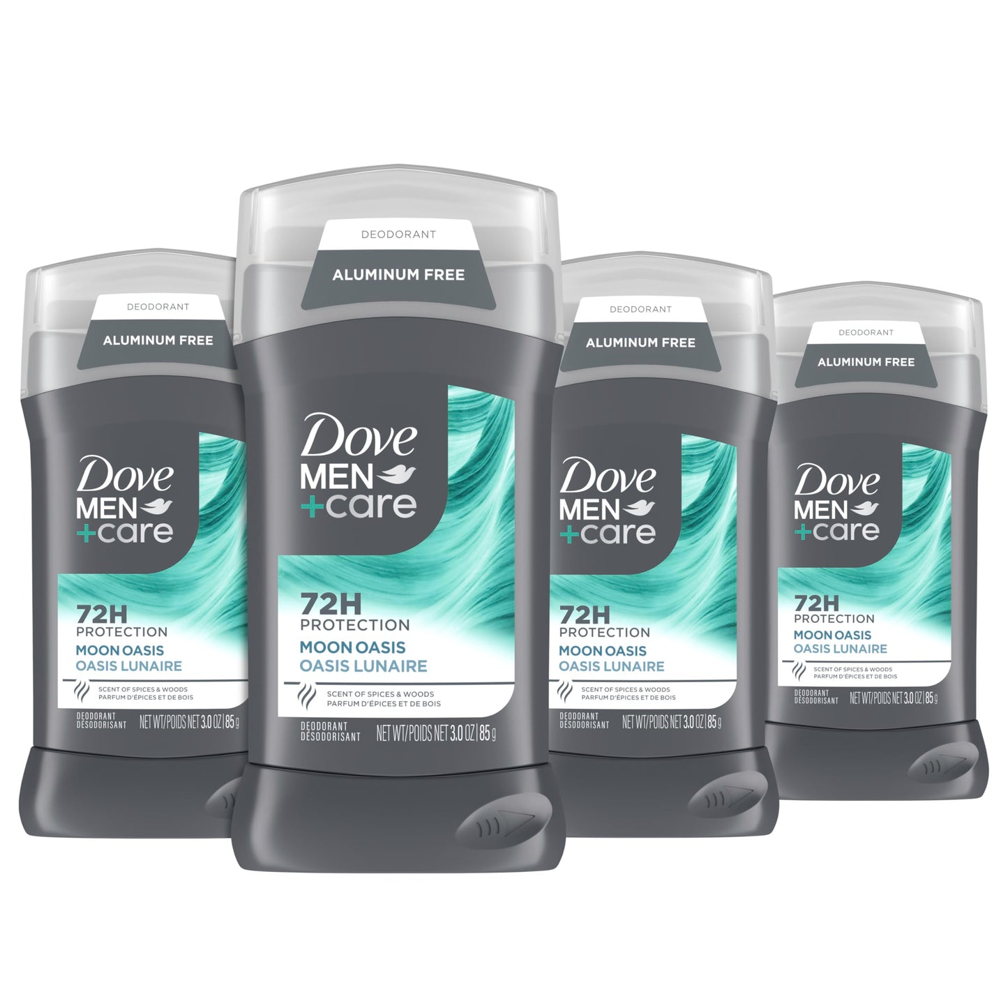 Dove Men+Care Aluminum-Free Deodorant Moon Oasis 4 Count for a Long-Lasting Scent, with 72H Odor Protection, 3.0 oz Beauty and Personal Care DOVE MEN + CARE