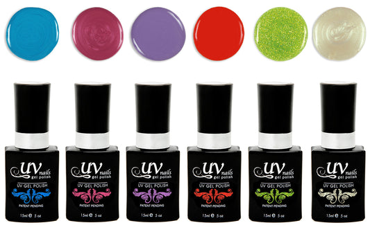 UV-NAILS Gel nail polish cure with UV or LED nail lamp gel polish for nails Set of 6 (TEL AVIV) Beauty & Personal Care UV-NAILS