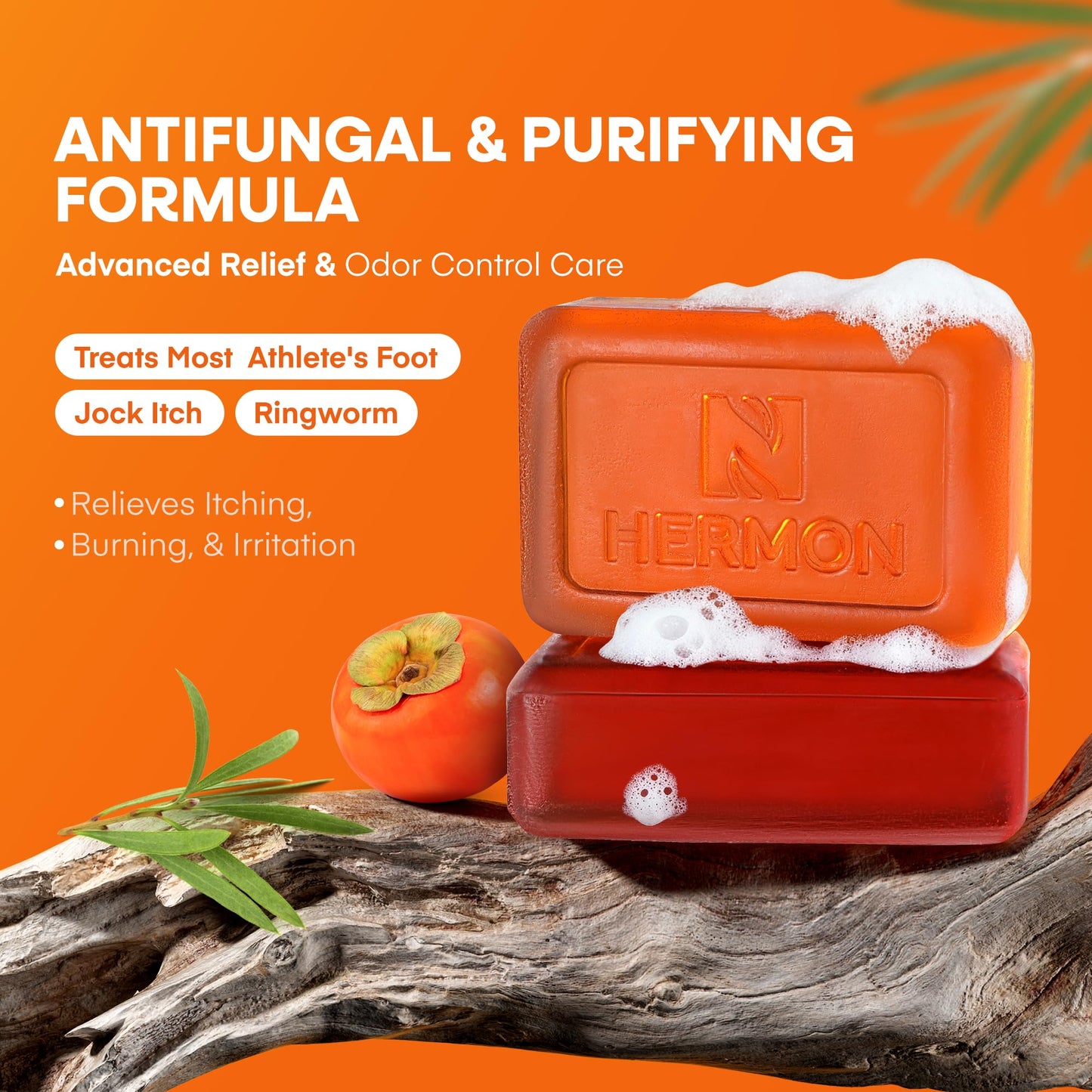 Hermon Antifungal Soap Bar: Antifungal Soap Treatment for Ringworm, Jock Itch & Athlete’s Foot with Tea Tree Oil - Medicated Anti Fungal Tea Tree Bar Beauty & Personal Care Hermon