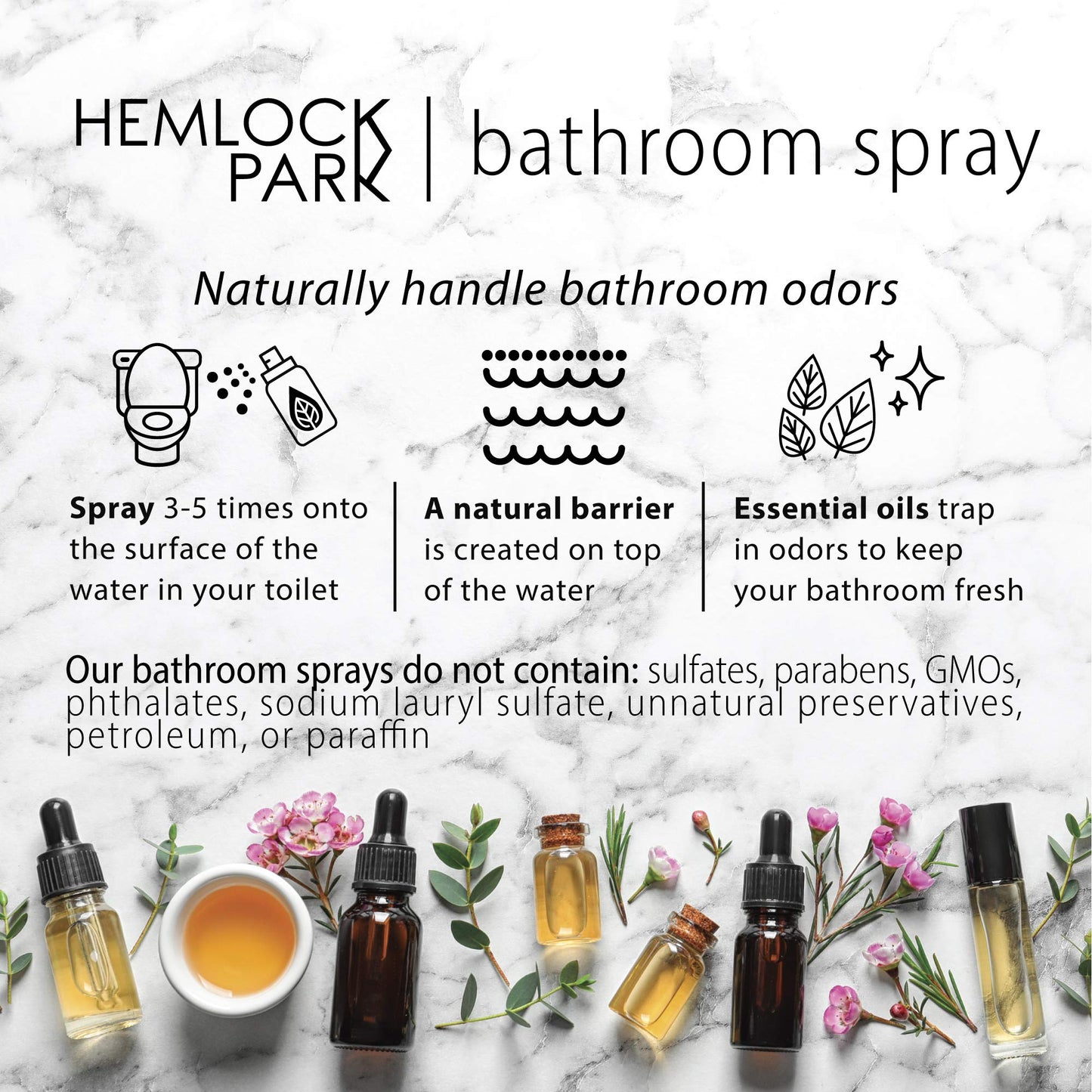Hemlock Park Lavender Room Spray | Naturally Scent Your Space | Sustainably Made in USA with Essential Oils and Botanicals | 4 oz Glass Spray