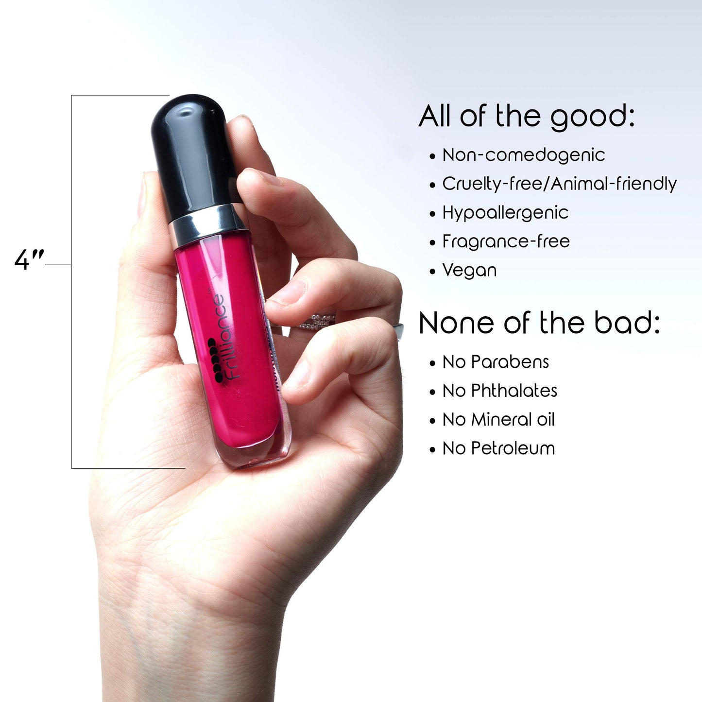 Frilliance Moisturizing Natural Cherry Glaze Lip Gloss for Teens, Cruelty Free Hypoallergenic All Skin Types, 8 ml / .28 fl oz