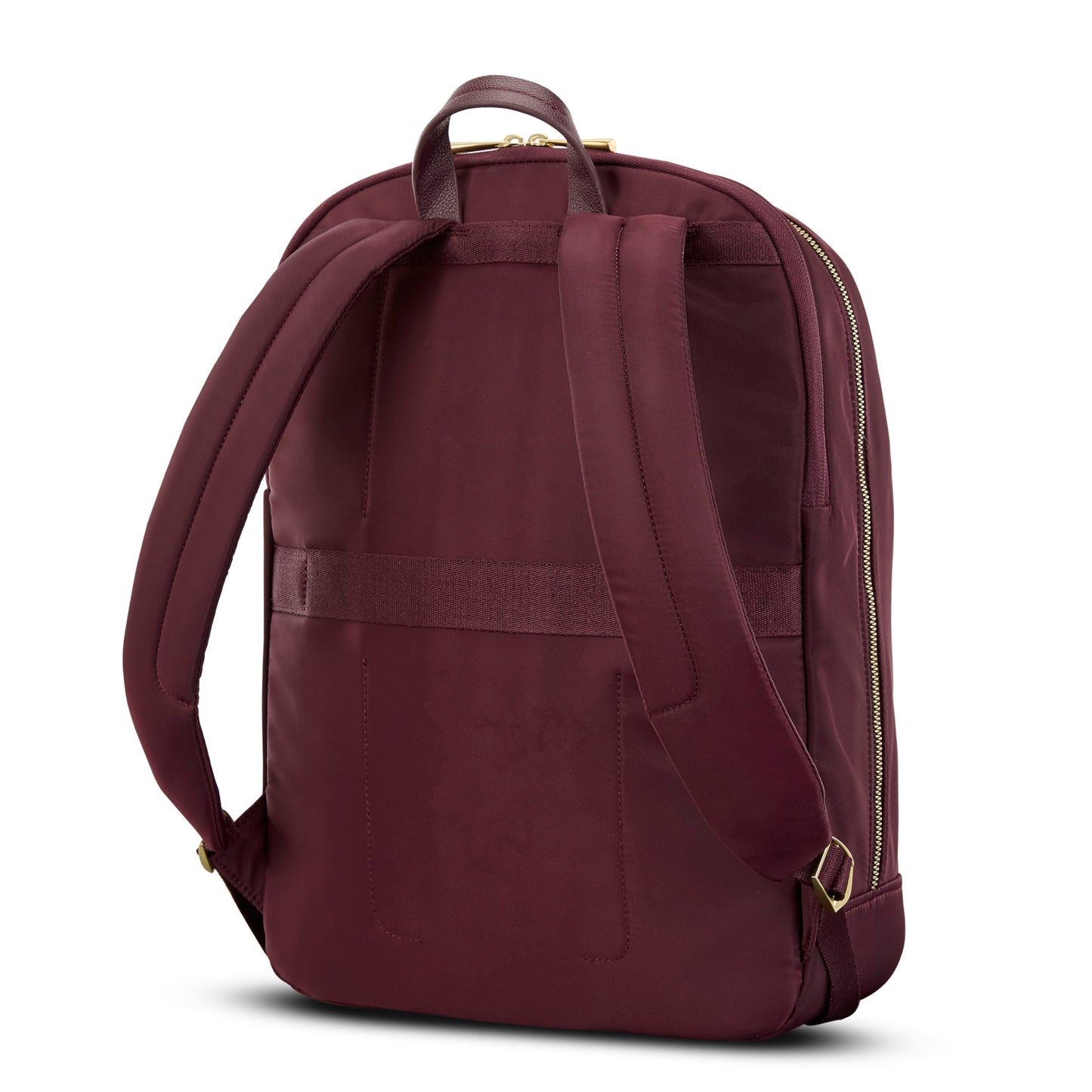 Samsonite Mobile Solutions 2 Essential Backpack - Work & Commuter Backpack with Padded Laptop Compartment, Front Zip Pocket with Key Leash, Water Bottle Sleeve, StackIt™ Strap - Merlot