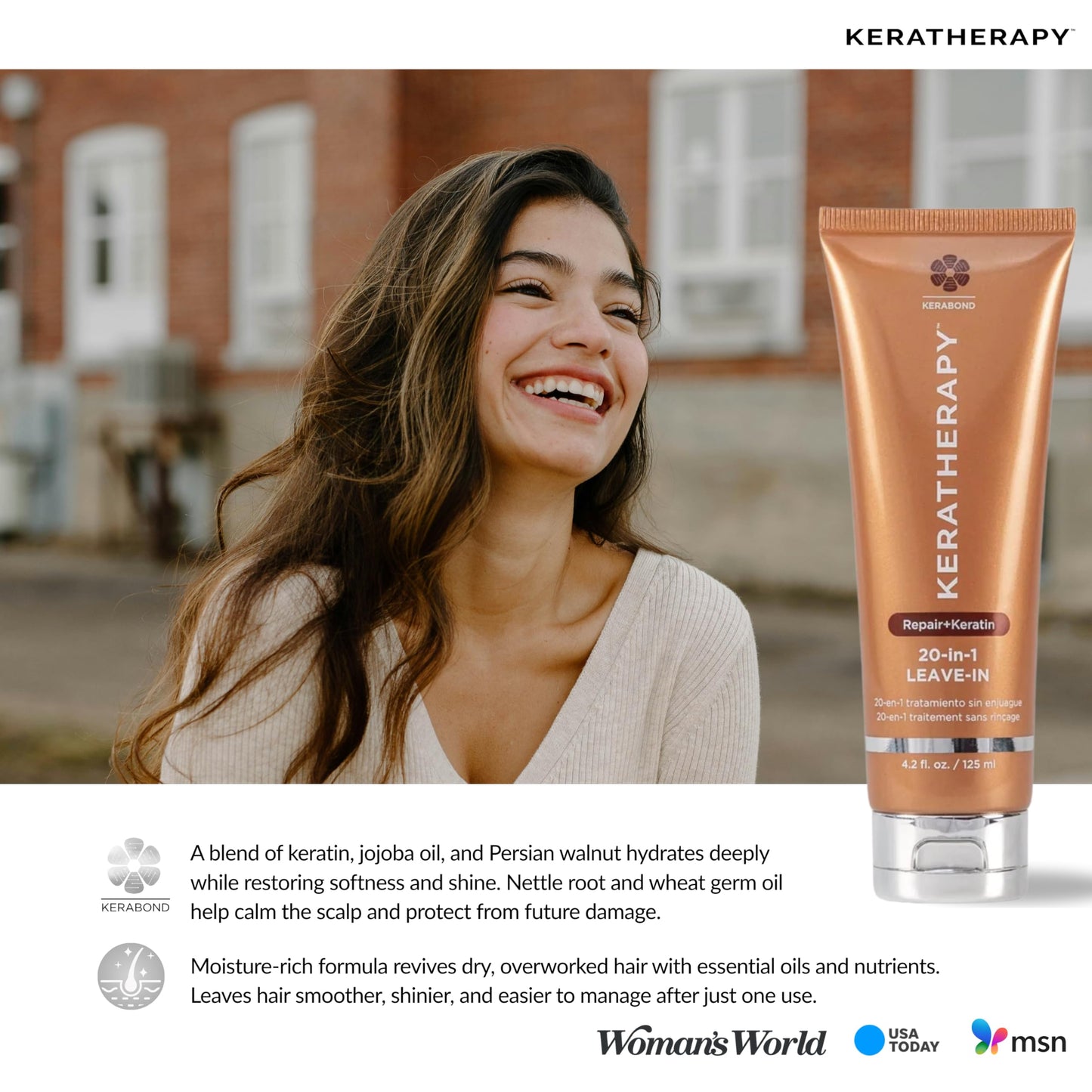 KERATHERAPY Keratin Infused KeratinFIXX 20-in-1 Leave-in, 4.2 fl. oz., 125 ml - Smoothing Leave in Conditioner Transforms Your Hair with 20 Benefits