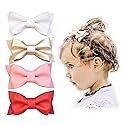 California Tot Non Slip Fully Lined Alligator Faux Leather Bow Hair Clips in Assorted Pack (Deluxe)