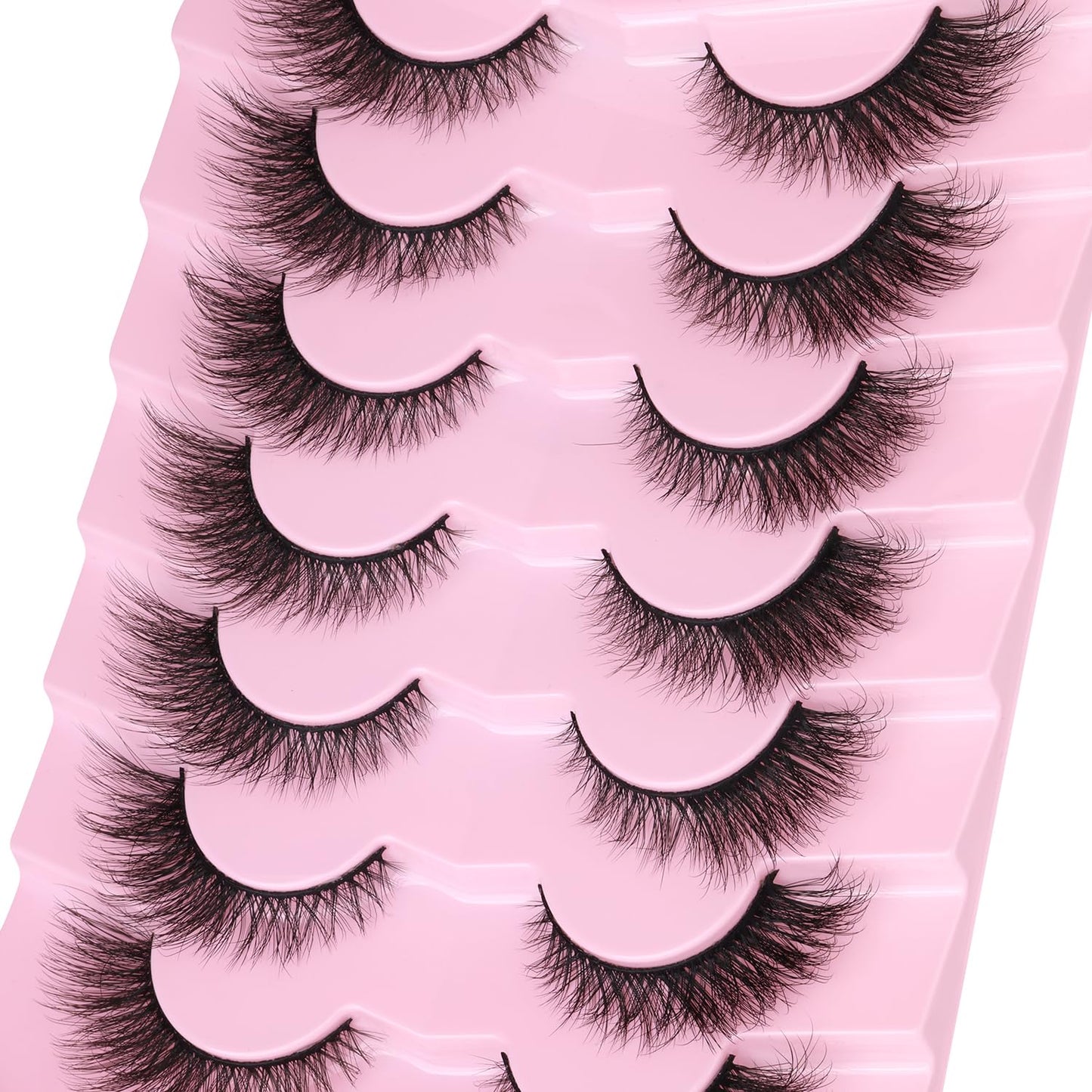 False Lashes Natural Look Faux Mink Eyelashes Wispy Fox Eye Lashes That Look Like Extensions 3D Mink Lashes Natural Strip Lashes Pack 7 Pairs Beauty and Personal Care Kiromiro