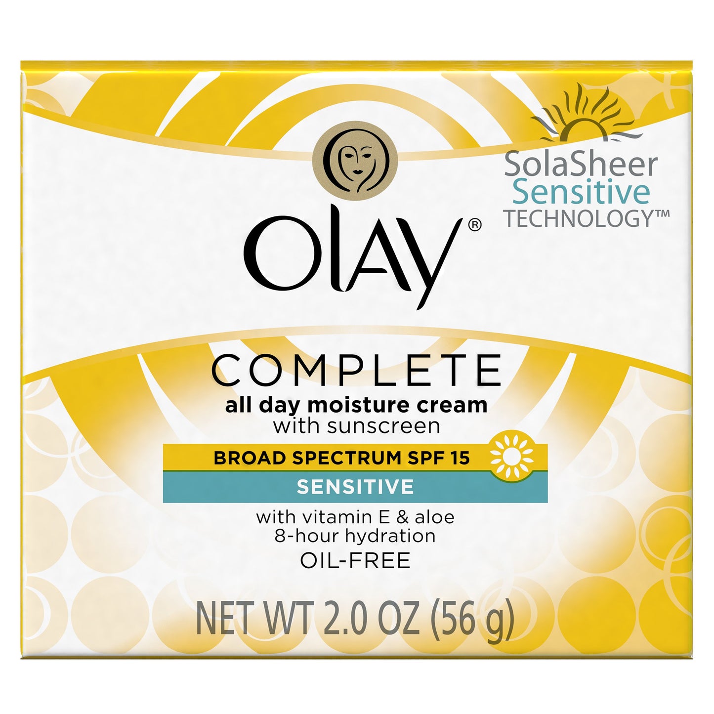 Olay Face Moisturizer, Complete All Day Moisture Face Cream with Sunscreen, SPF 15, Sensitive Skin, 2 Oz (Pack of 3)