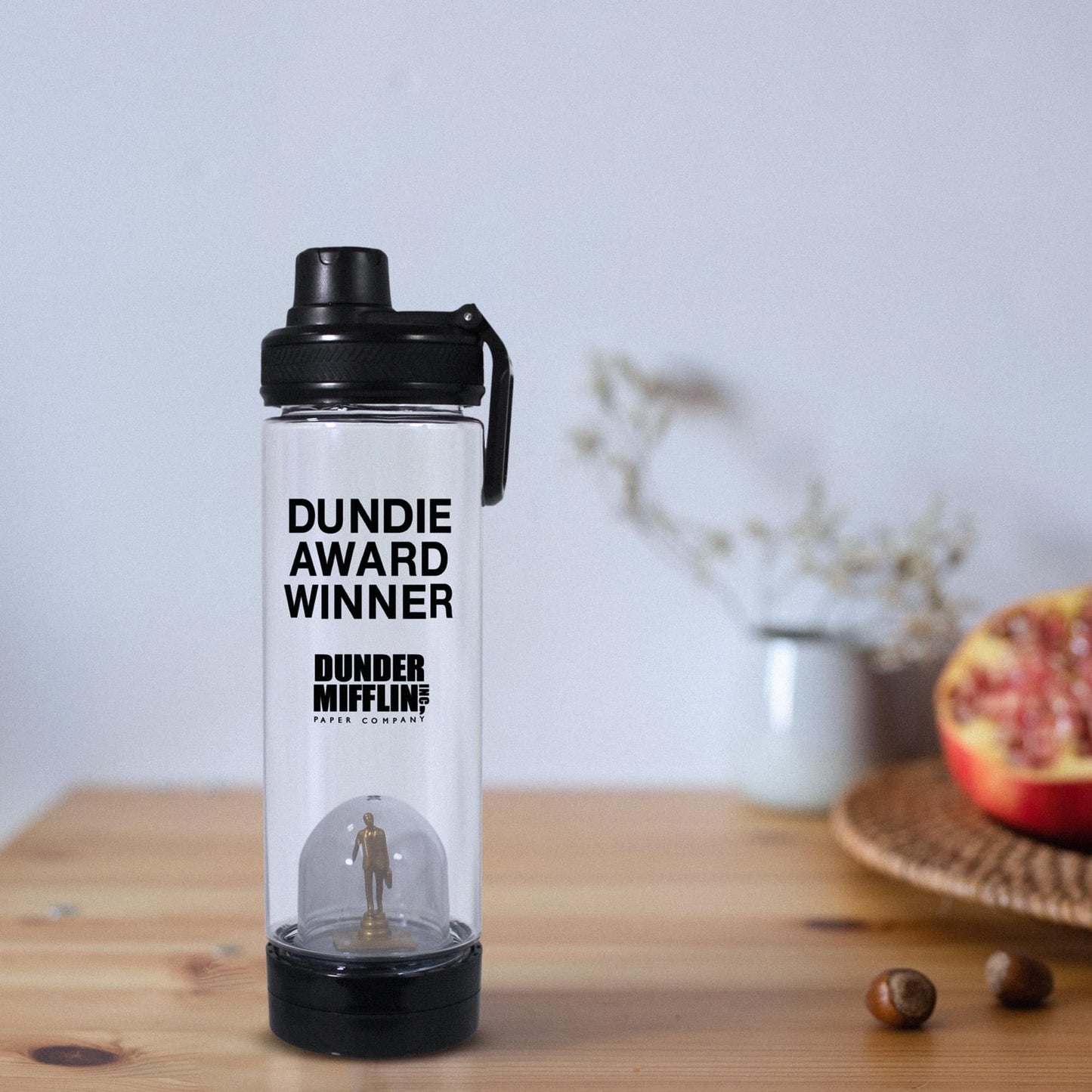 JUST FUNKY The Office Dunder Mifflin Water Bottle - 17 oz Hydro Tumbler Flask with Vibrant Character Design - Leakproof, Large Twisting Cap & Firm