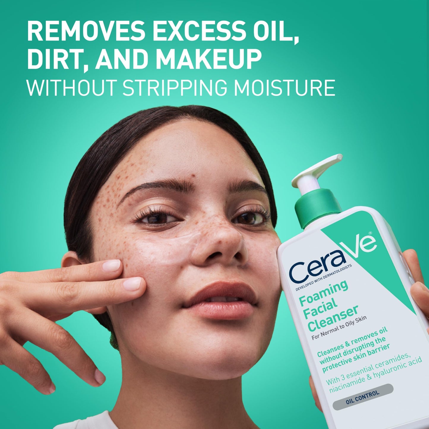 CeraVe Foaming Facial Cleanser, Daily Face Wash for Oily Skin, Hyaluronic Acid + Ceramides + Niacinamide, Fragrance Free, Non-Drying Oil Control Face Beauty and Personal Care CeraVe