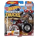 Hot Wheels Monster Trucks Iron Man, [Exclusive Deco, Chase] Includes Crushable car 1:64 Scale die cast