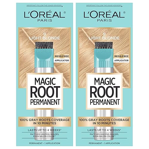 L’Oréal Paris Magic Root Permanent Hair Color, 10 Minute Hair Dye Kit to Rescue Roots with 100% Gray Hair Coverage, 9 Light Blonde, 2 Pack (Packaging