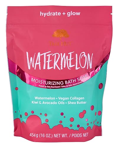 Tree Hut Watermelon Moisturizing Bath Soak, Bath Salt with Shea Butter, Vegan Collagen, Kiwi & Avicado Oils, 16 Oz