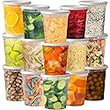 TashiBox 48 Sets 32 oz Plastic Deli Containers with Lids - Clear Airtight Food Storage & Meal Prep Containers, BPA Free, Stackable, Leakproof…