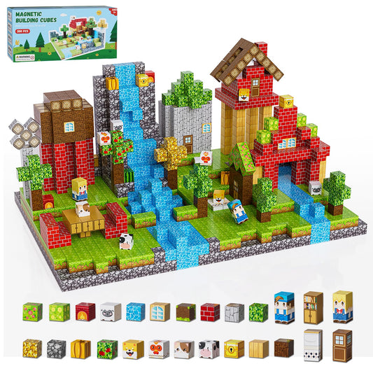 Fitrobust 200pcs Magnetic Building Blocks – STEM Magnet Cubes & Tiles Set for Kids Ages 3-10, Educational Toy, Birthday & Christmas Gift