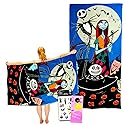 Nightmare Before Christmas Bath Towel Set - Bundle with 27" x 54" Jack Skellington Microfiber Pool Towel Plus Stickers, More | Jack Skellington Beach…