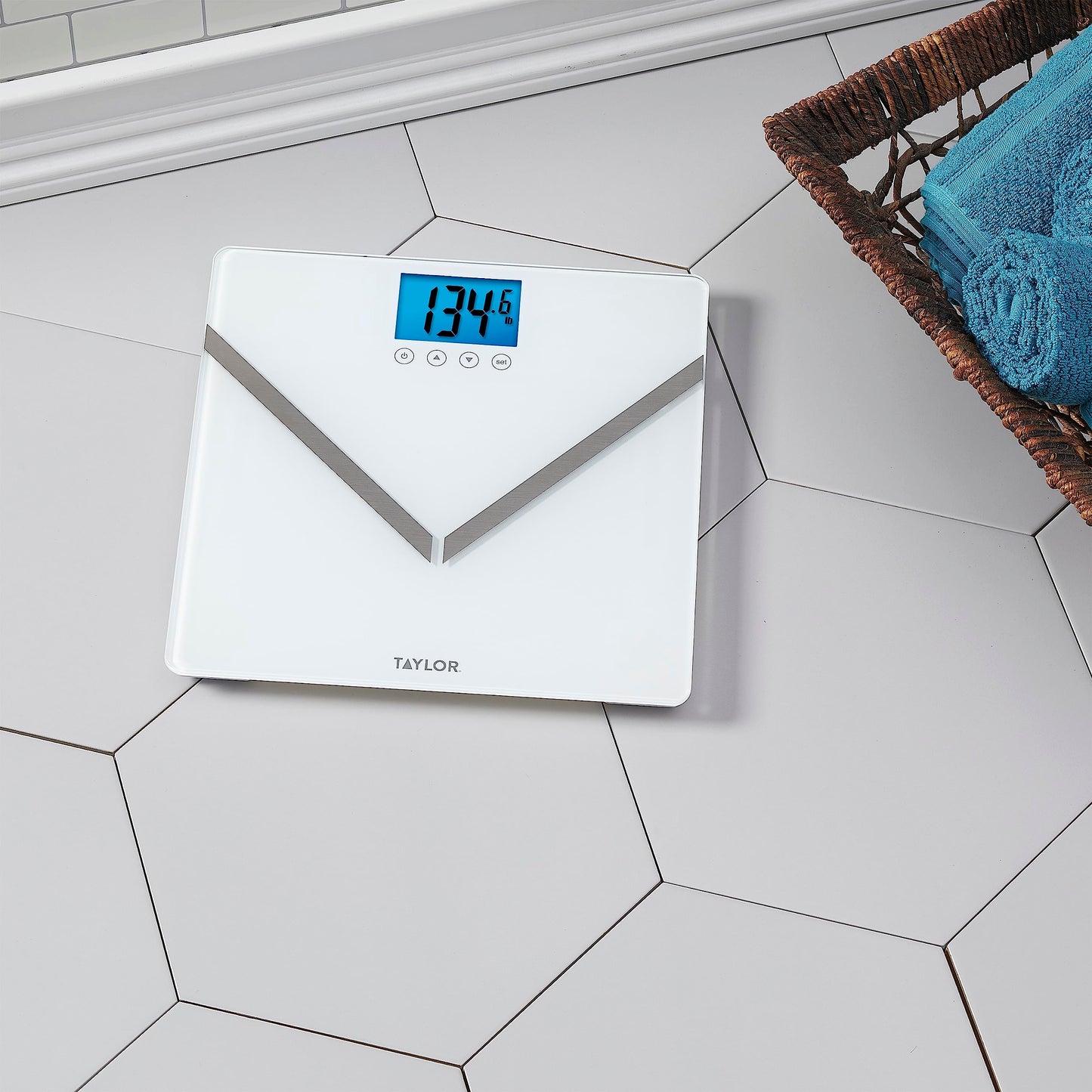 Taylor Digital Glass Body Composition Scale, Bathroom Scale for Body Weight, Measures Body Fat, Body Water, and Muscle Mass Percentages, 8 User…