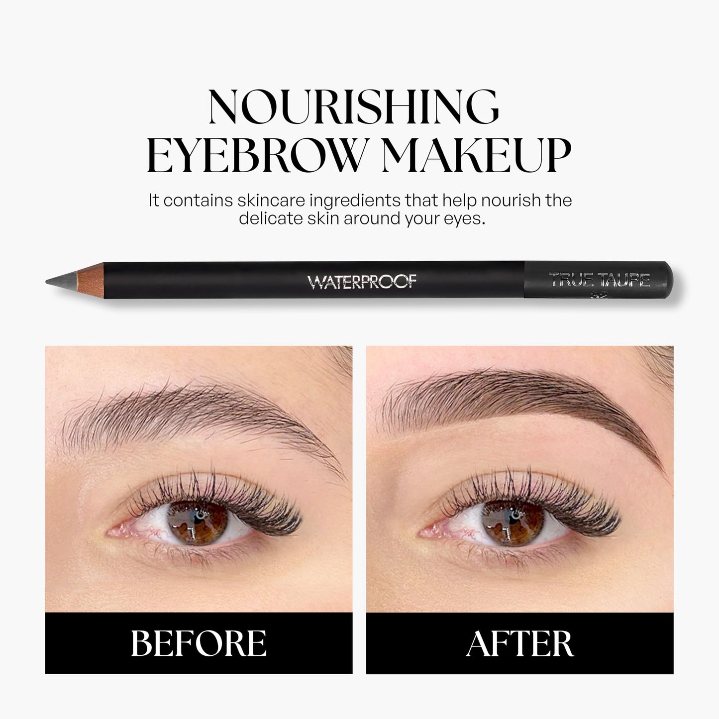 Sorme Natural Definitive Waterproof Eyebrow Pencil 0.04 oz | Smudgeproof Soft Gray Eye Brow Pencil | Dual Purpose Brow Pencil and Brush Combo | High