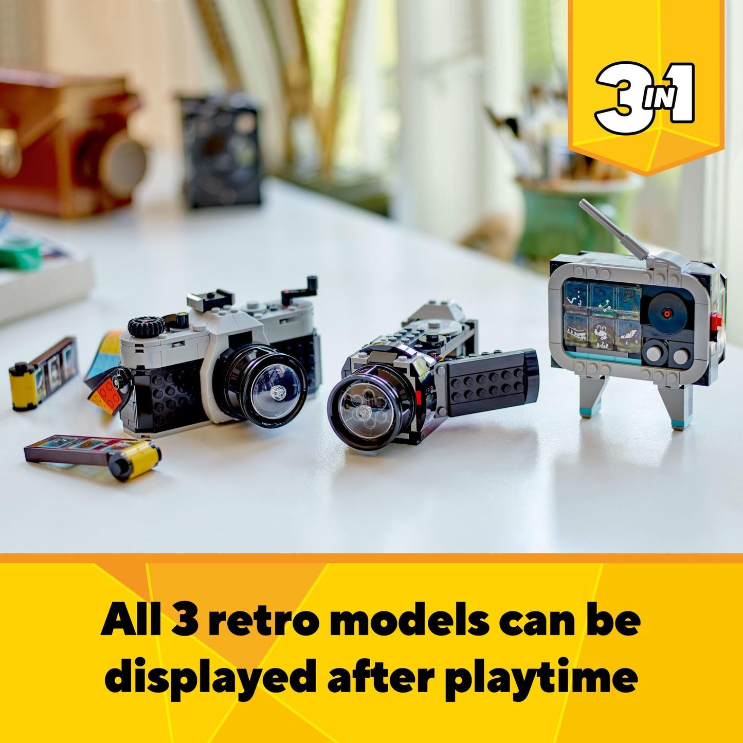 LEGO Creator 3 in 1 Retro Camera 31147 Toy, Builds Camera, Video Camera or TV, Creative Gift for Boys & Girls Ages 8+
