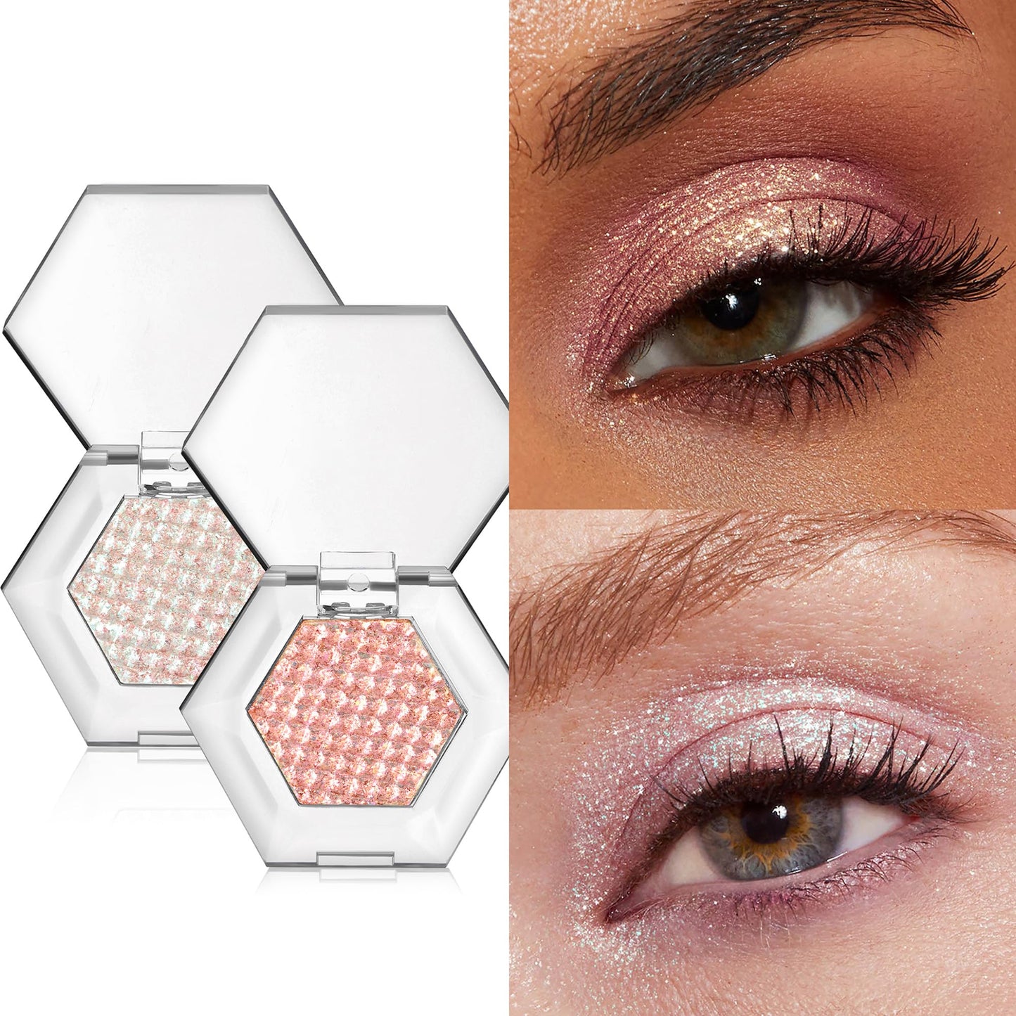 MIESCHER Glitter Eyeshadow Palette Makeup, Body Glitter Glue Gel Colorful Shimmer Sparkle Eyeshadow Long Lasting Highly Pigmented Waterproof