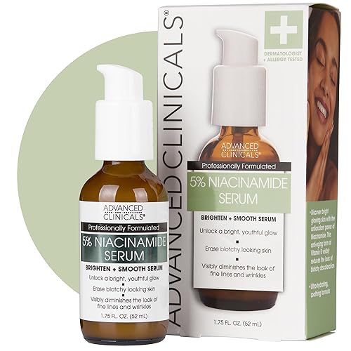Advanced Clinicals Niacinamide Serum | 5% Niacinamide Serum For Face With Hyaluronic Acid, Ferulic Acid, Aloe Vera, & Fruit Extracts Helps Improve