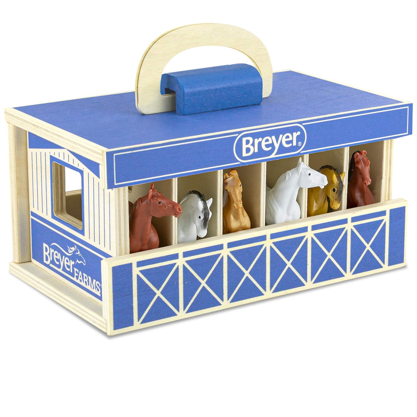 Breyer Horses Farms Wooden Stable Playset with 6 Horses | 6 Piece | 6 Stablemates Horses Included | 6” H x 9” L x 2.5” D | 1:32 Scale | Model #59217…