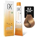 GK HAIR Global Keratin Professional Hair Color Cream Tube (3.4 Fl Oz/100ml) Nourishing & Cleansing Colors for Styling High Performance Long Lasting