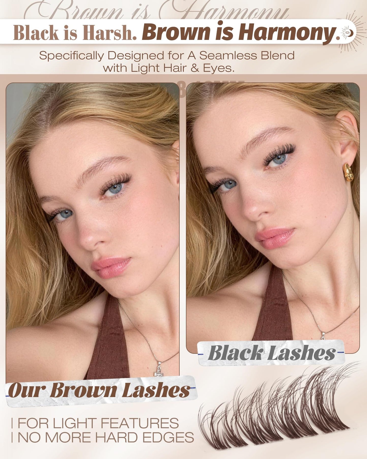 Brown Lash Clusters Kit Spider Cluster Eyelash Extensions Kit Fluffy Wispy Individual Lash Extensions 10-16MM CC Curl Clear Band Eyelash Clusters Beauty and Personal Care Mavphnee
