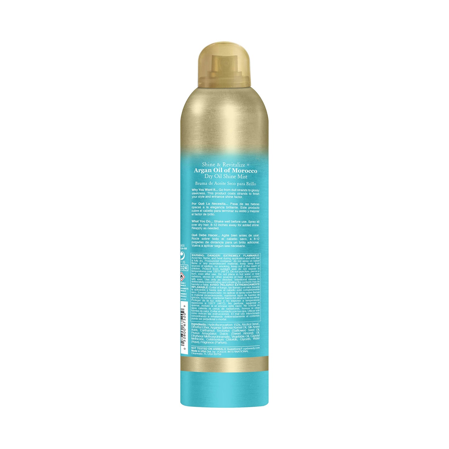 OGX Revitalize + Argan Shine Extra Strength Dry Oil Conditioning Mist with Argan Oil & Silk Proteins, Light Nourishing Hair Treatment to Soften Hair