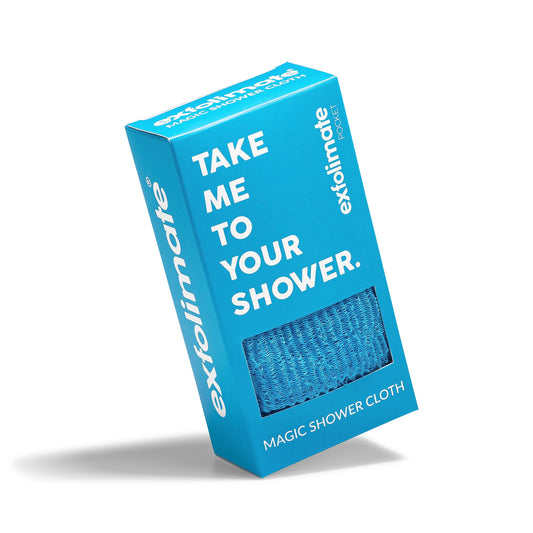 ExfoliMATE | Magic Exfoliating Shower Cloth Gently Removes Dead Skin for a Youthful Clear Complexion (Pocket 2.0, Aqua)