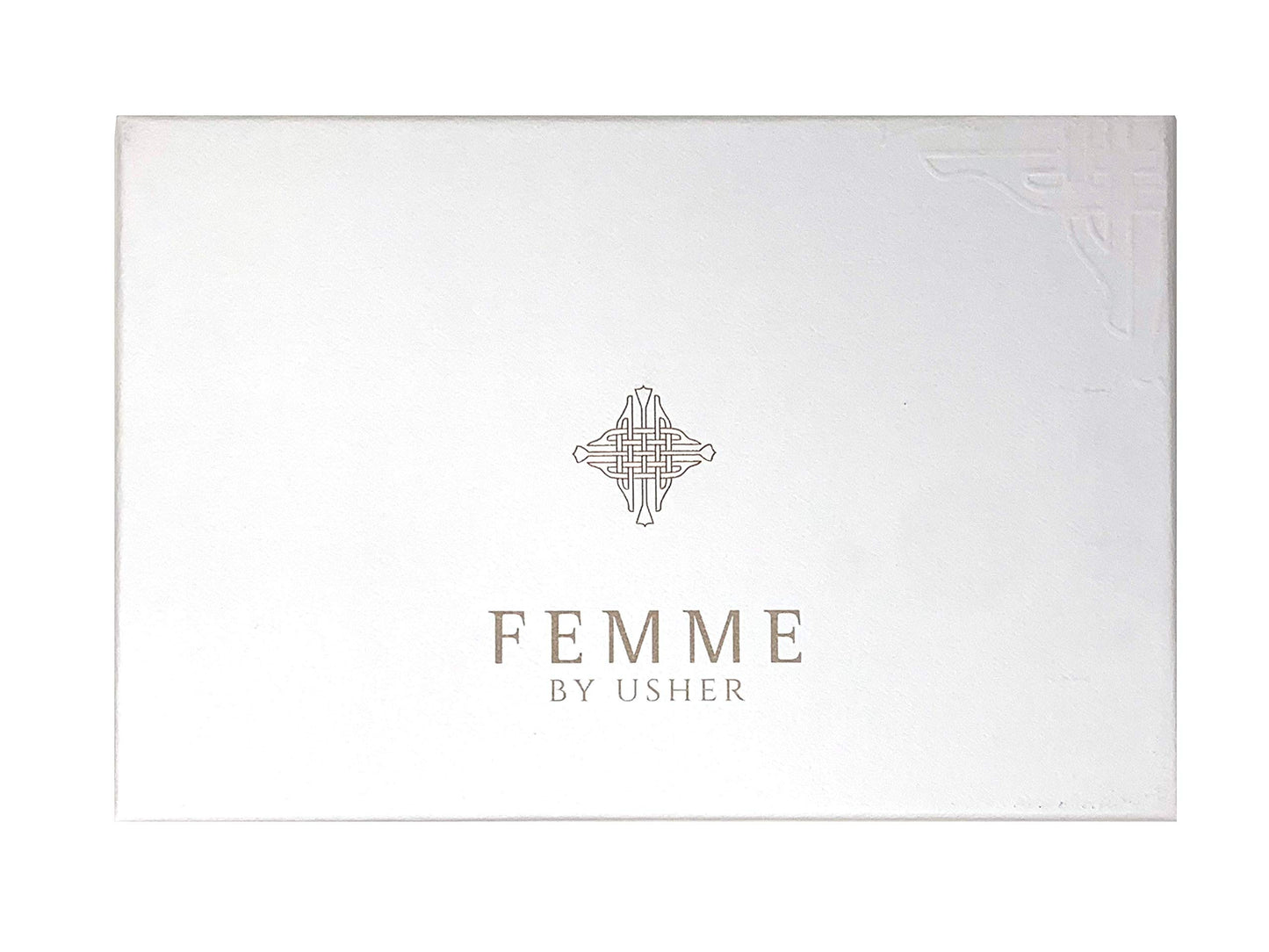 Usher Femme Gift Set for Women - Eau De Parfum Spray (3.4 Oz) + Body Lotion + Shower Gel